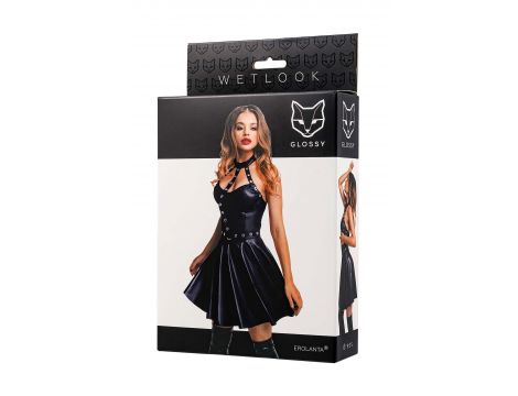 Sukienka wetlook Glossy Marisa czarna S - 4