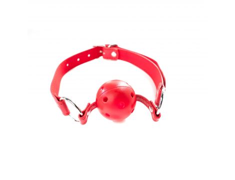 Czerwony oddychający knebel kulowy Fantasy regulowany 4 cm - 2