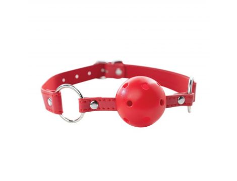 Czerwony oddychający knebel kulowy Fantasy regulowany 4 cm - 4