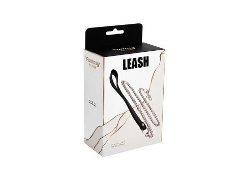 Metal and leather chain leash - 2