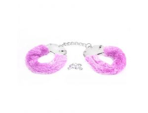 Metal handcuffs with pink furry