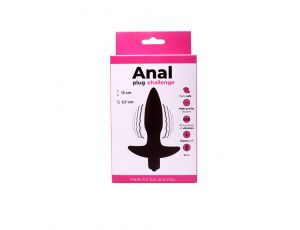 Korek analny wibrujący silikonowy Fantasy czarny 9 cm