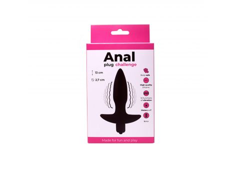 Korek analny wibrujący silikonowy Fantasy czarny 9 cm