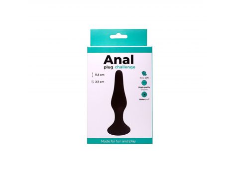 Korek analny silikonowy Fantasy czarny średni 11,5 cm - 2