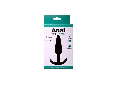 Korek analny silikonowy Fantasy czarny mały 8 cm - 2
