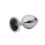 Korek analny Fantasy srebrny z czarnym diamentem 7 cm - 3