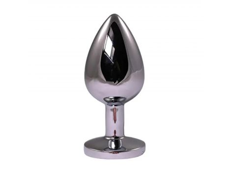 Korek analny Fantasy srebrny mały z czerwonym diamentem 7 cm - 2