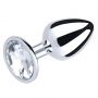 Korek analny mały srebrny z białym diamentem Fantasy 7 cm - 3