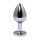 Średni srebrny korek analny Fantasy z czerwonym diamentem 8 cm