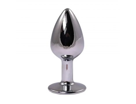Duży srebrny korek analny z czerwonym diamentem Fantasy 9 cm
