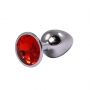 Duży srebrny korek analny z czerwonym diamentem Fantasy 9 cm - 4
