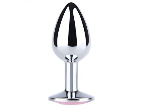 Duży srebrny korek analny z białym diamentem Fantasy 9 cm - 2