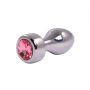 Korek analny srebrny z różowym diamentem Fantasy 7,7 cm - 3