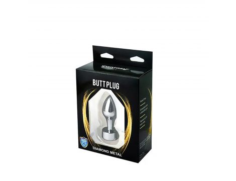 Korek analny srebrny z czerwonym diamentem Fantasy 6 cm - 2