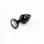 Korek analny Fantasy czarny z białym diamentem 7 cm - 2