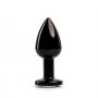 Korek analny Fantasy czarny z białym diamentem 7 cm - 3