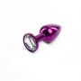 Fioletowy korek analny Fantasy z białym diamentem 7 cm - 3
