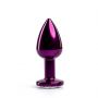 Fioletowy korek analny Fantasy z białym diamentem 7 cm - 2