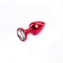 Red Butt Plug with White Diamond - 3
