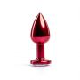 Red Butt Plug with White Diamond - 2