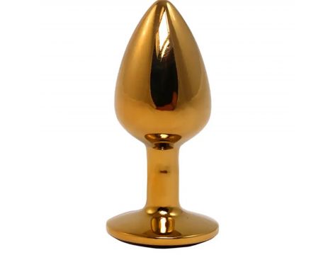 Korek analny złoty mały Fantasy z białym diamentem 7cm - 3