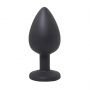 Black large butt plug with white crystal - 4
