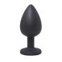 Korek analny silikonowy czarny medium z białym kryształem Fantasy 8 cm - 3