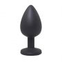 Czarny silikonowy korek analny Fantasy mały z białym kryształem 7 cm - 3