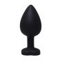 Korek analny silikonowy serduszko Fantasy Large czarny z kryształem 9 cm - 3