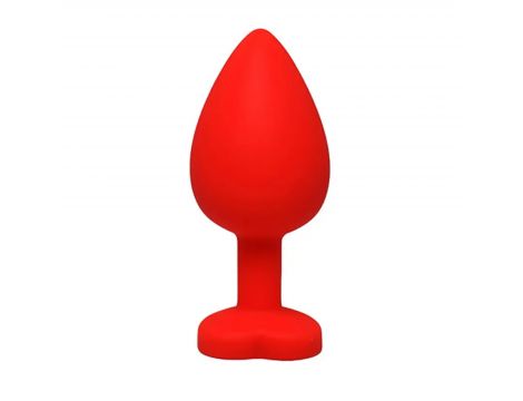 Korek analny Fantasy serce czerwony z kryształem 8 cm