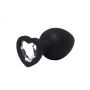 Black small heart-shaped butt plug with white crystal - 4