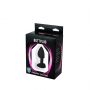 Black small heart-shaped butt plug with white crystal - 2