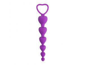 Koraliki analne serduszki silikonowe Fantasy czarne 18 cm