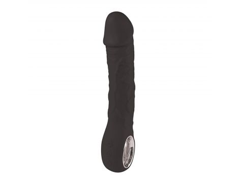Wibrator realistyczny Fantasy czarny silikonowy 22 cm USB z grzaniem - 3