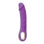 Wibrator realistyczny Fantasy fioletowy silikonowy 22 cm z grzaniem USB - 4