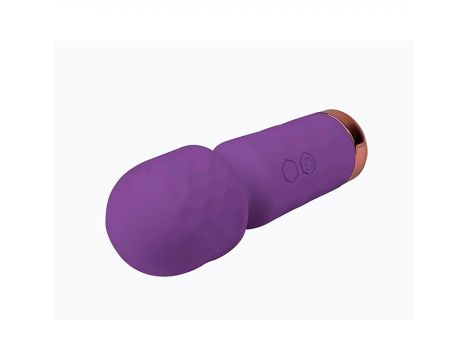 Fioletowa silikonowa mini różdżka masażowa Fantasy Eros USB 12 cm - 4