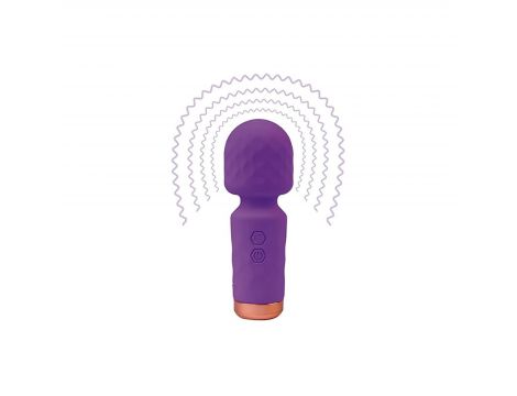 Fioletowa silikonowa mini różdżka masażowa Fantasy Eros USB 12 cm - 3