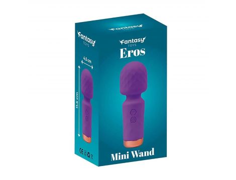Fioletowa silikonowa mini różdżka masażowa Fantasy Eros USB 12 cm - 5