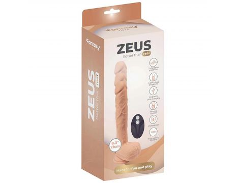 Dildo realistyczne wibrujące z ruchem Fantasy Zeus 21 cm z pilotem - 7