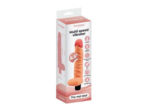 Miękki realistyczny wibrator z jądrami Fantasy 21 cm - 6