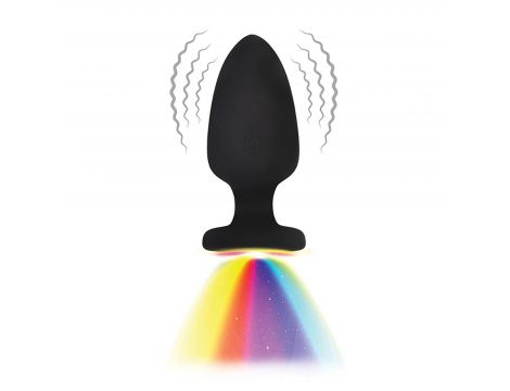 Korek analny wibrujący LED silikonowy Fantasy 10 cm USB z pilotem - 6