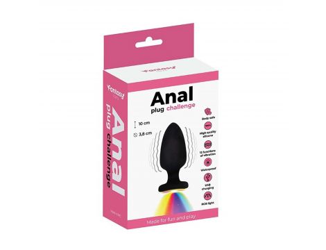 Korek analny wibrujący LED silikonowy Fantasy 10 cm USB z pilotem - 4