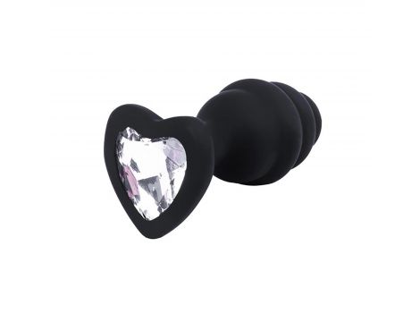 Korek analny silikonowy Fantasy czarny żebrowany 7cm - 2