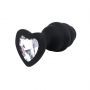 Korek analny silikonowy Fantasy czarny żebrowany 7cm - 3