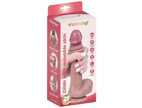 Dildo silikonowe Fantasy z ruchomą skórką 21 cm - 10