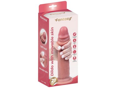 Dildo silikonowe z ruchomą skórką Fantasy 21 cm - 8
