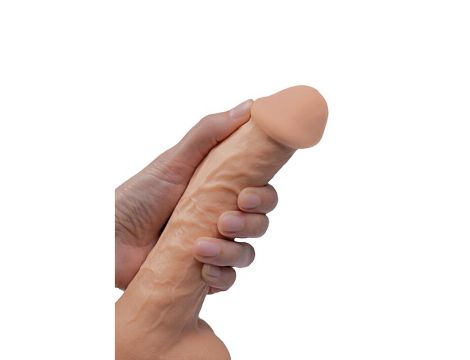 Dildo rotacyjne wibrujące realistyczne Fantasy 22 cm USB z pilotem - 8