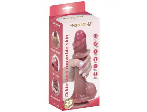 Dildo silikonowe Fantasy z ruchomą osłonką 23 cm - 11