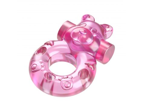 Vibrating Bear Cock Ring – Pink - 5