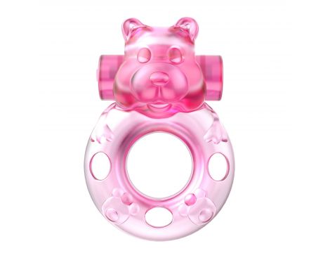 Vibrating Bear Cock Ring – Pink - 3